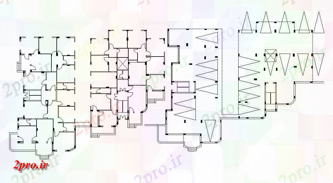 دانلود نقشه مسکونی  ، ویلایی ، آپارتمان   برنامه ریزی آپارتمان   با پارکینگ طراحی   (کد47626)