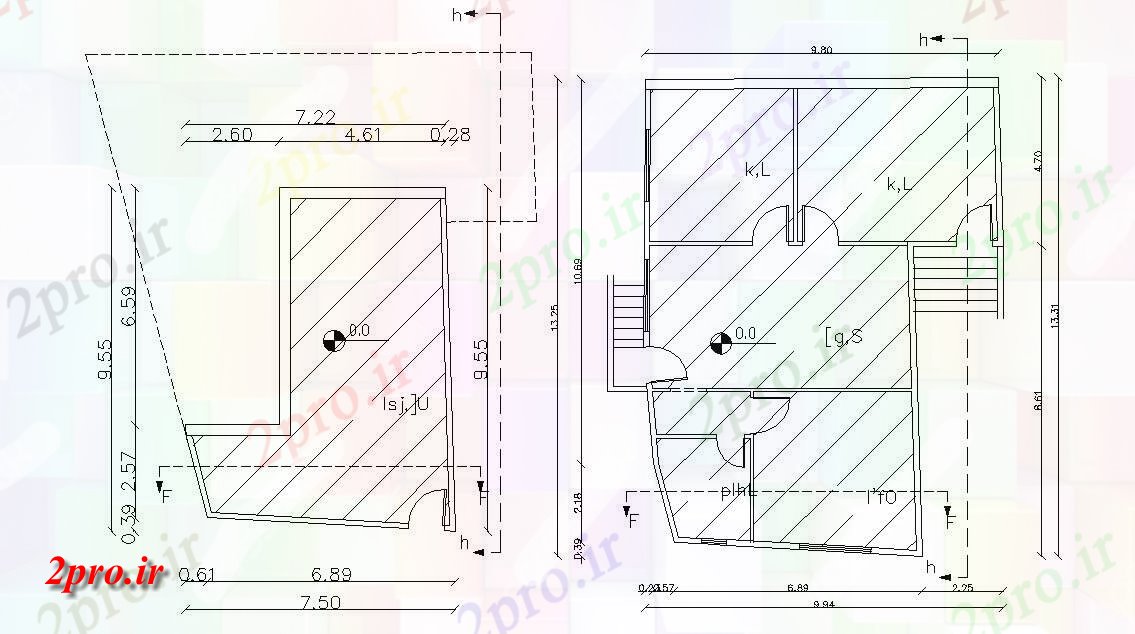 دانلود نقشه خانه های کوچک ، نگهبانی ، سازمانی - ساختمان خانه طراحی طرحی با تراس طبقه   (کد47628)