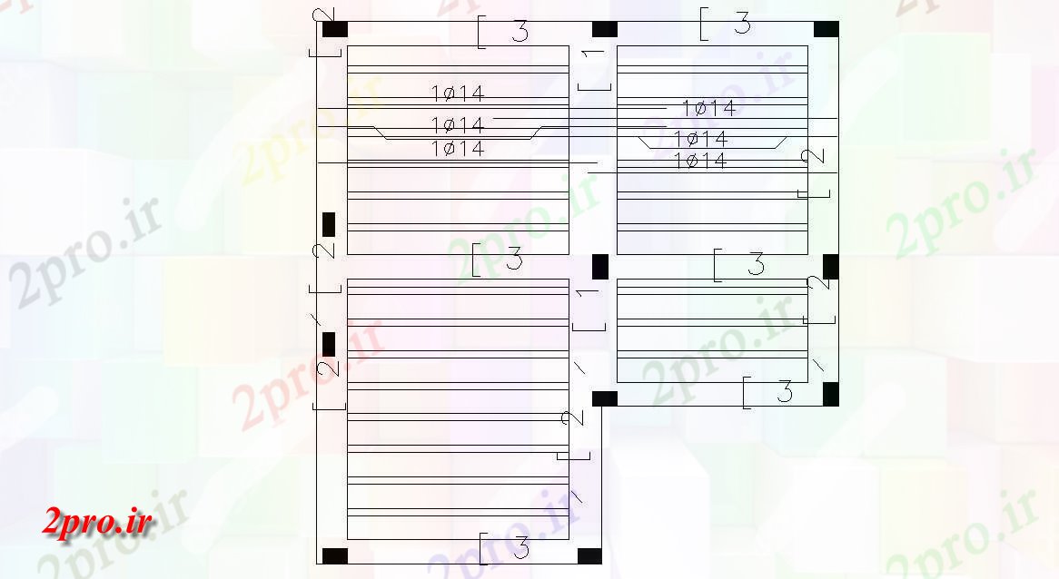 دانلود نقشه جزئیات ساختار موج نو کوچک طراحی سازه با ستون به  (کد47633)