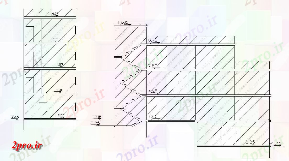 دانلود نقشه مسکونی  ، ویلایی ، آپارتمان  دو بخش از آپارتمان   مسکونی (کد47641)