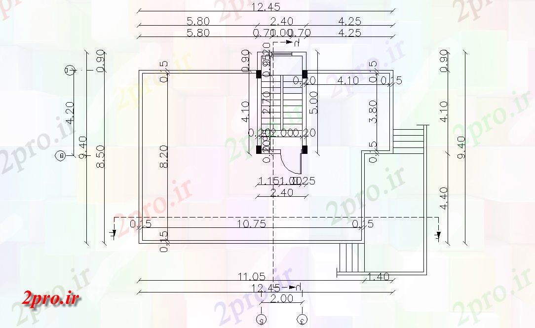 دانلود نقشه خانه های کوچک ، نگهبانی ، سازمانی -   تراس طرحی طبقه با کار (کد47646)