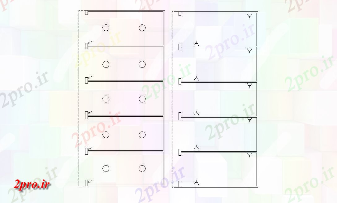 دانلود نقشه ساختمان اداری - تجاری - صنعتی دو طبقه طرحی ساخت تجاری (کد47668)