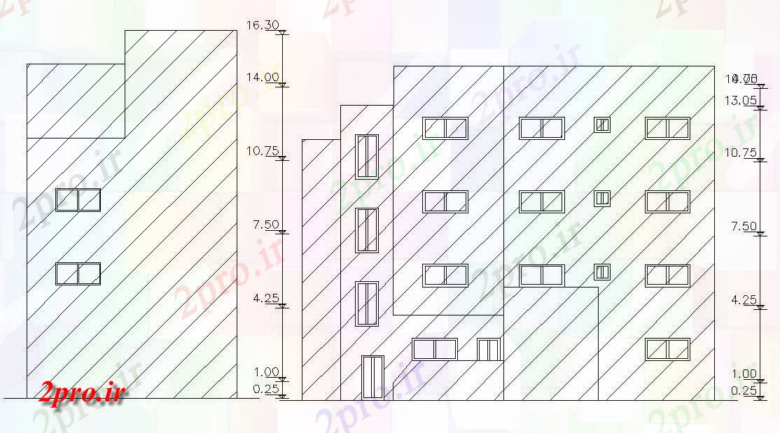 دانلود نقشه مسکونی  ، ویلایی ، آپارتمان  آپارتمان ساختمان نمای طراحی    (کد47689)