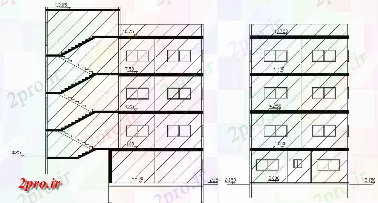 دانلود نقشه مسکونی  ، ویلایی ، آپارتمان  اتوکد بخش طراحی از آپارتمان   طراحی ساختمان (کد47697)