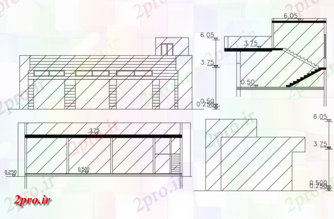 دانلود نقشه ساختمان اداری - تجاری - صنعتی فروشگاه ساختمان تجاری (کد47699)