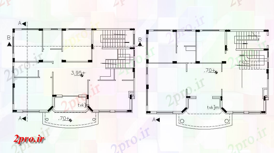 دانلود نقشه خانه های کوچک ، نگهبانی ، سازمانی - طرحی طبقه ویلایی خانه  (کد47708)