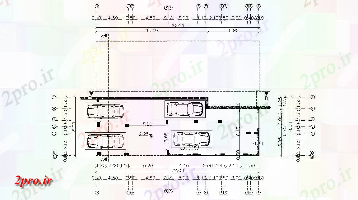 دانلود نقشه خانه های کوچک ، نگهبانی ، سازمانی -   Parking طرحی   (کد47724)