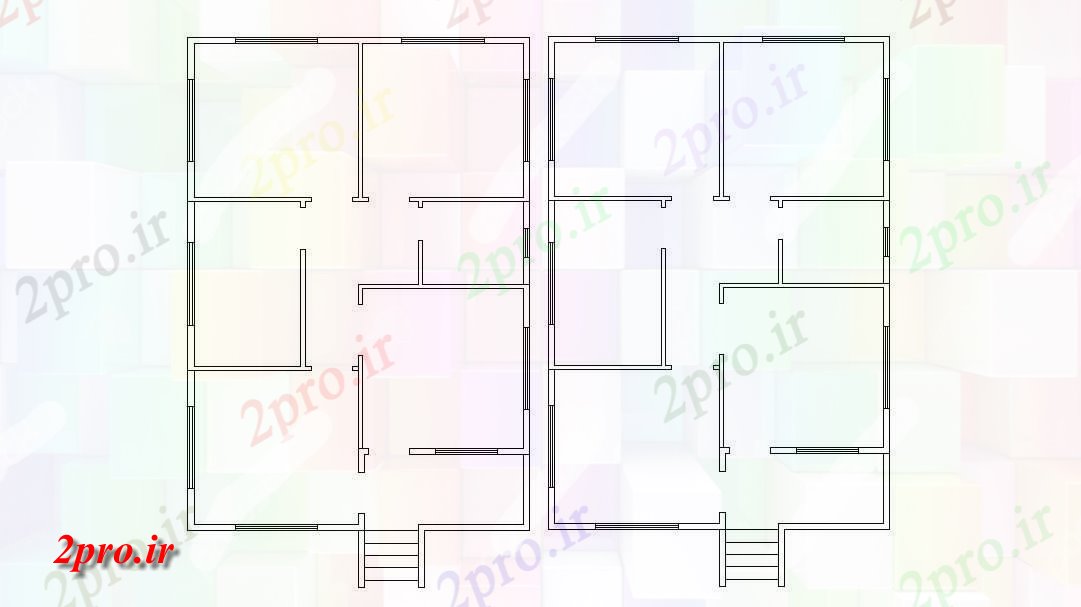 دانلود نقشه خانه های کوچک ، نگهبانی ، سازمانی - اتاق خواب خانه ساده خانه طراحی (کد47795)