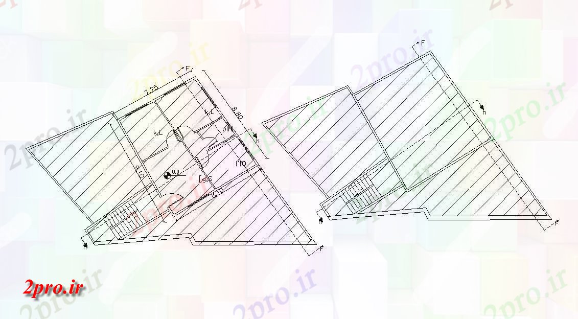 دانلود نقشه مسکونی  ، ویلایی ، آپارتمان    پنت هاوس آپارتمان   با تراس طرح (کد47807)