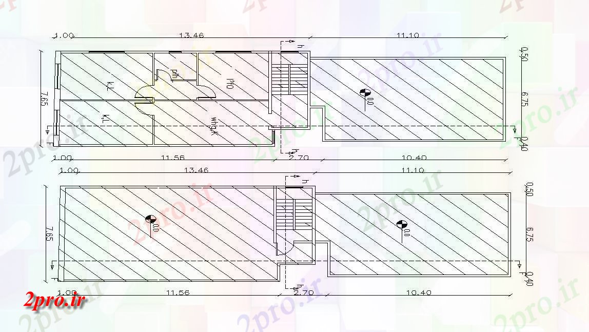 دانلود نقشه مسکونی  ، ویلایی ، آپارتمان    2 BHK آپارتمان   خانه طراحی (کد47816)