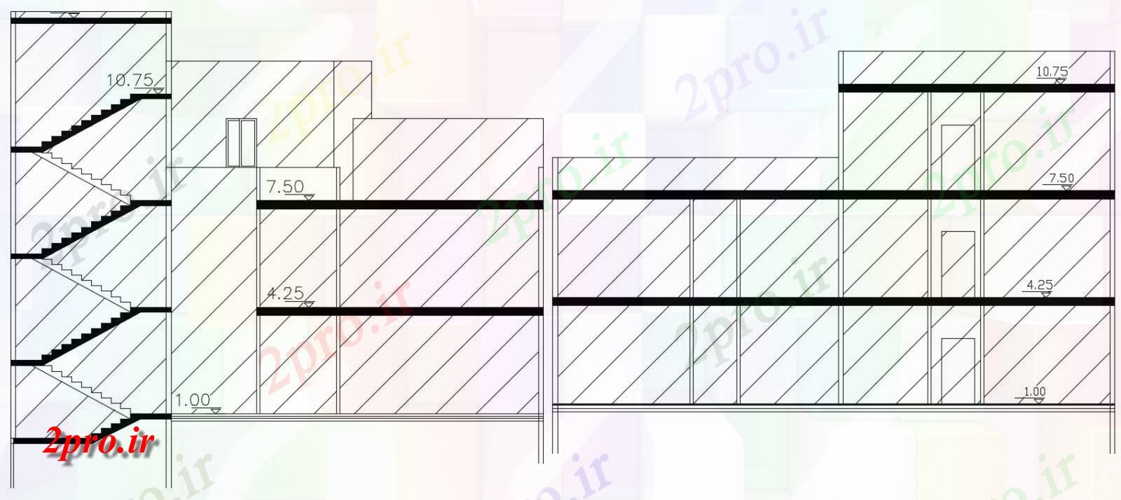 دانلود نقشه مسکونی  ، ویلایی ، آپارتمان  آپارتمان  خانه بخش  نشیمن (کد47833)