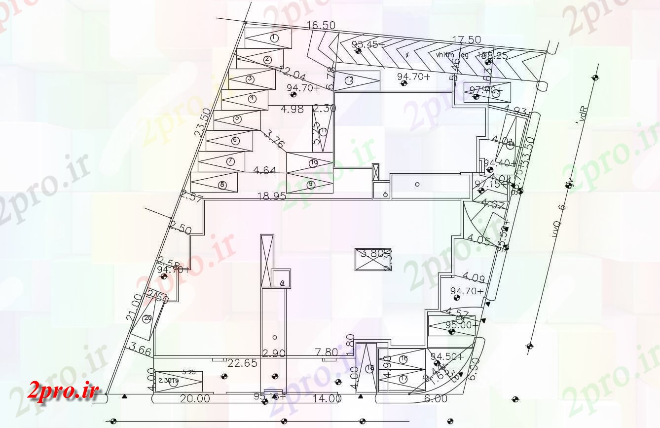 دانلود نقشه مسکونی  ، ویلایی ، آپارتمان    آپارتمان   پارکینگ طبقه همکف طراحی (کد47838)