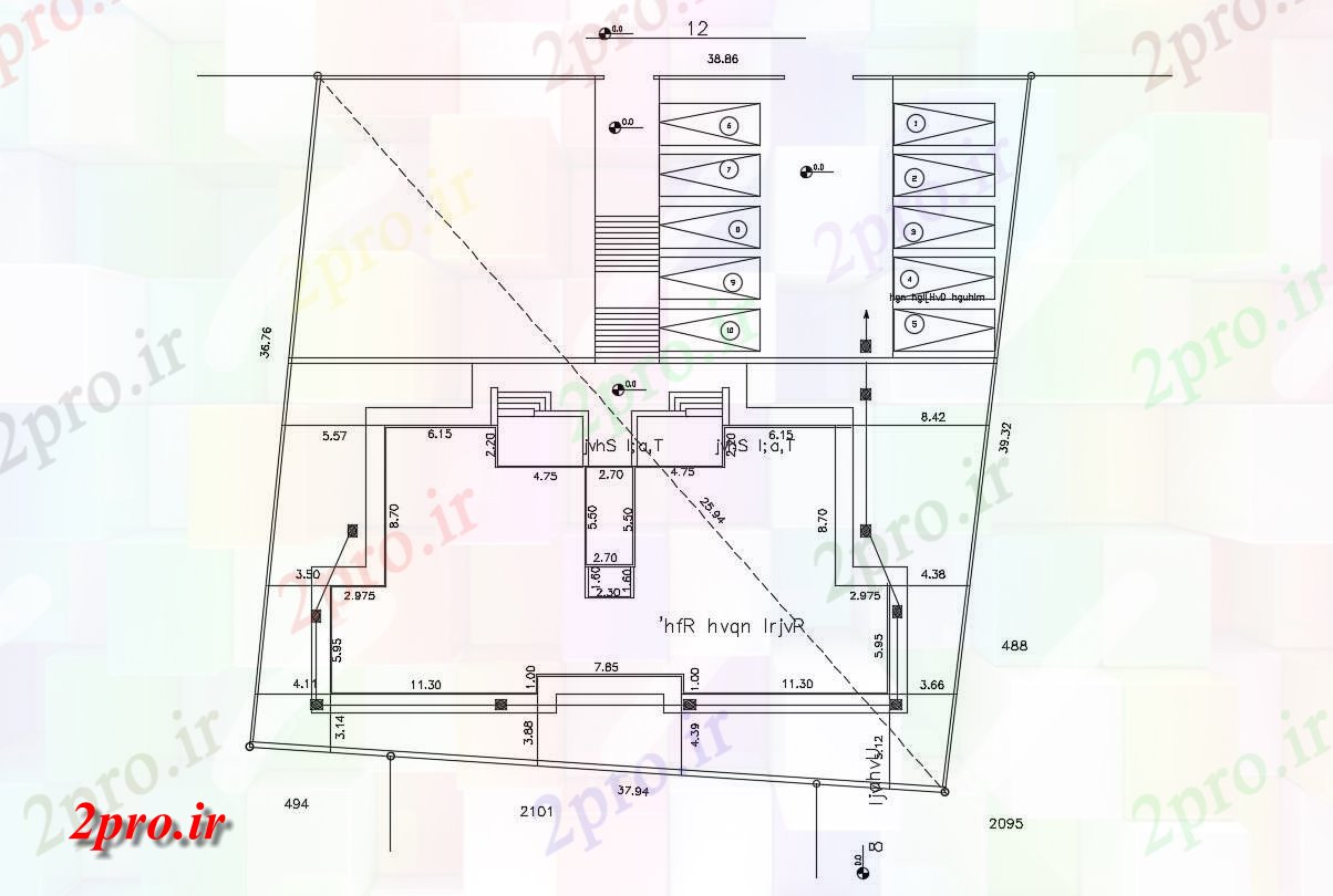 دانلود نقشه مسکونی  ، ویلایی ، آپارتمان  طرحی آپارتمان   با پارکینگ  نشیمن (کد47856)