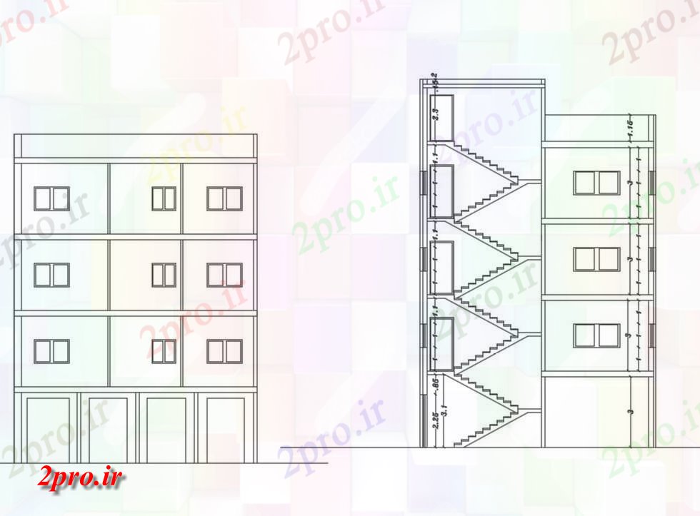 دانلود نقشه مسکونی  ، ویلایی ، آپارتمان  سطحی آپارتمان   ساختمان بخش  نشیمن (کد47862)