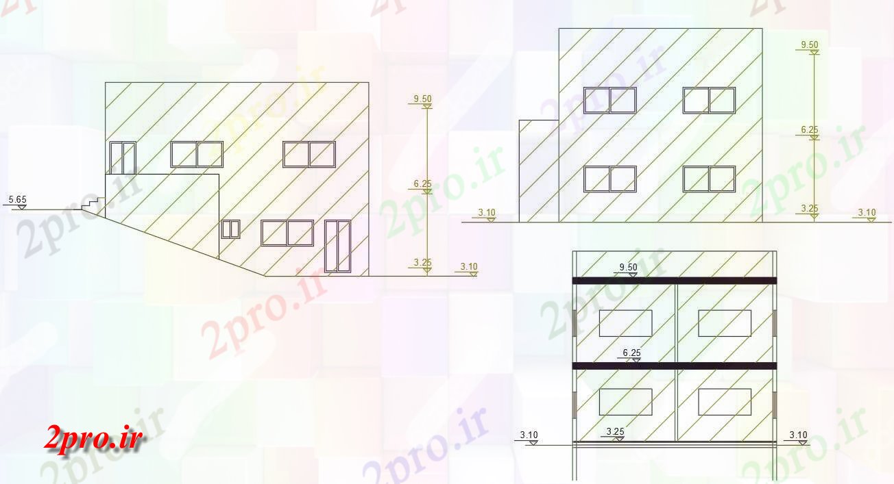 دانلود نقشه مسکونی  ، ویلایی ، آپارتمان  فوت مربع ساختمان خانه (کد47912)