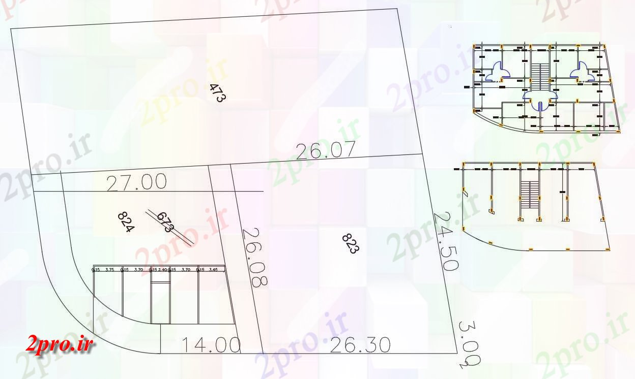 دانلود نقشه مسکونی  ، ویلایی ، آپارتمان  طرحی فروشگاه با خانه (کد47936)