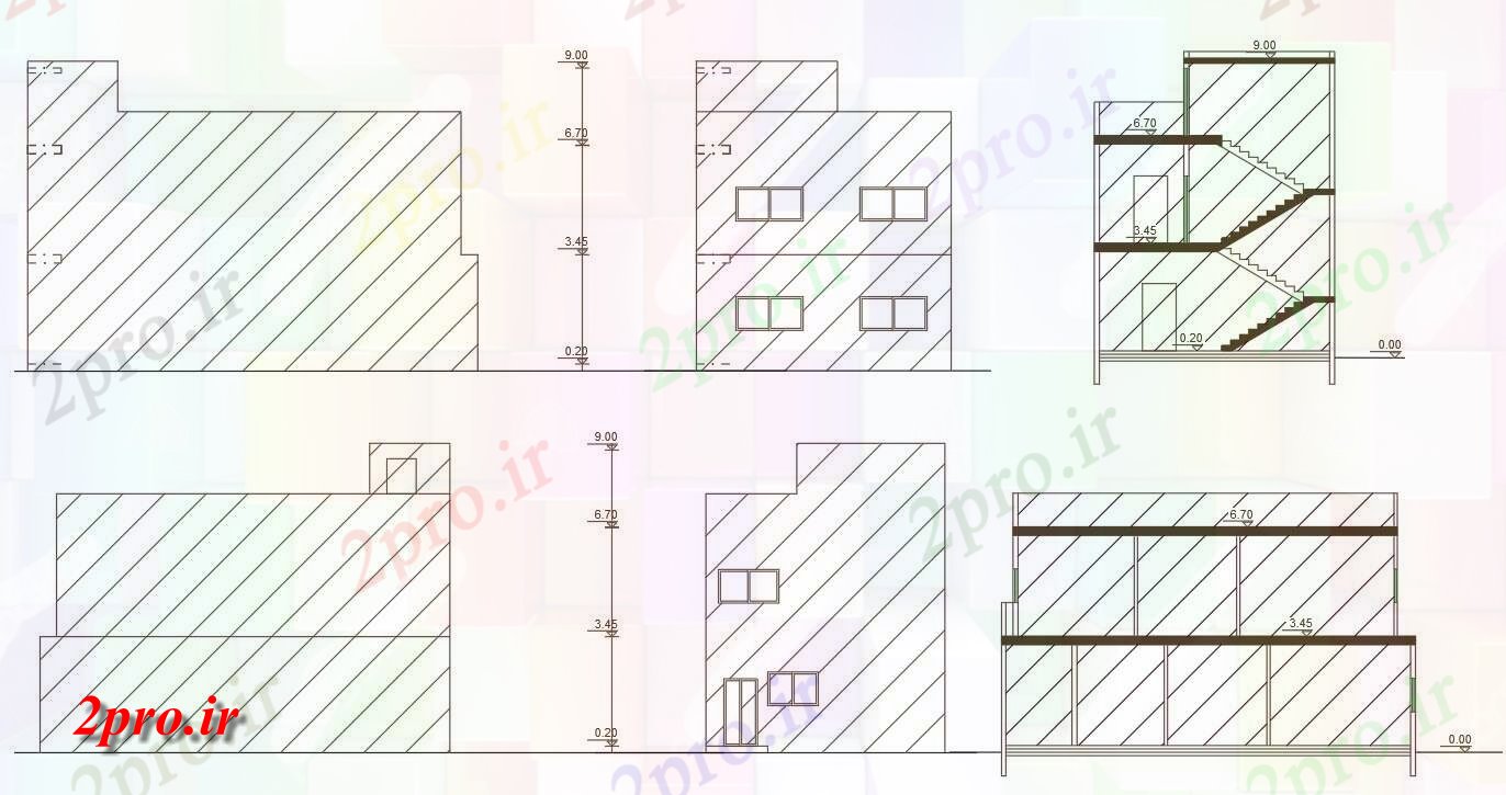 دانلود نقشه مسکونی  ، ویلایی ، آپارتمان  فوت مربع ساختمان خانه طراحی به  (کد47944)