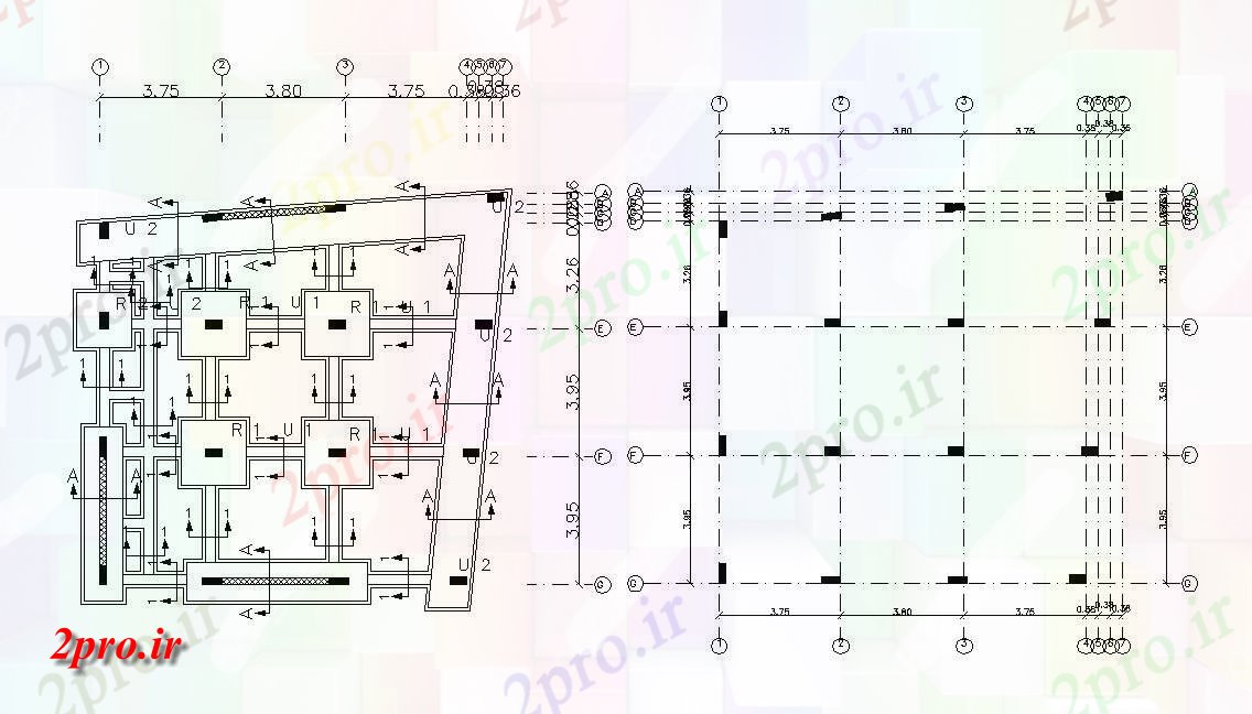 دانلود نقشه جزئیات ستون   طرحی بنیاد ستون جای پای طراحی (کد47950)