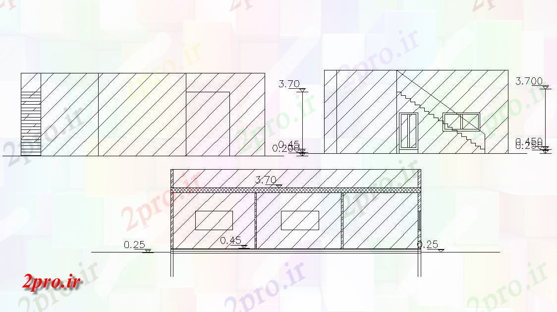 دانلود نقشه مسکونی  ، ویلایی ، آپارتمان   خانه بخشی نمای  نشیمن (کد47957)