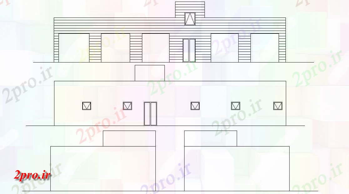 دانلود نقشه ساختمان اداری - تجاری - صنعتی فروشگاه ساختمان تجاری نمای (کد47965)