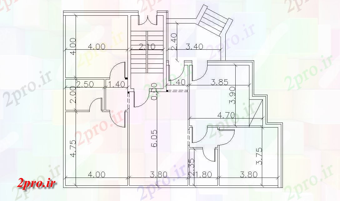 دانلود نقشه خانه های کوچک ، نگهبانی ، سازمانی - BHK اقامت ویلایی زمین طرحی طبقه (کد47976)