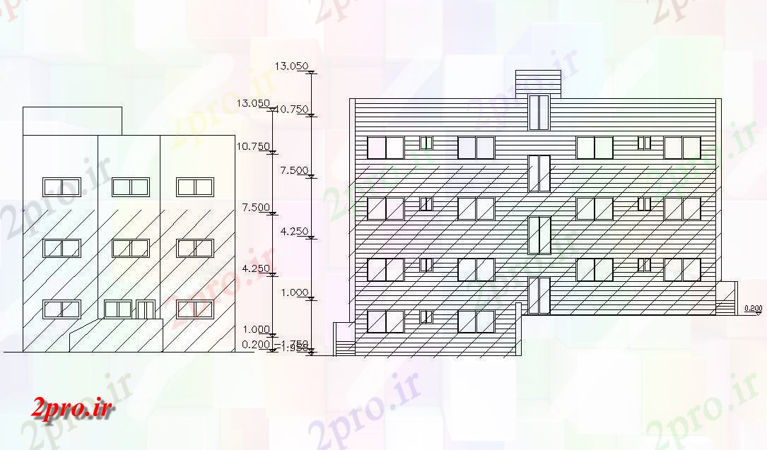 دانلود نقشه مسکونی  ، ویلایی ، آپارتمان  G + 3 آپارتمان   مسکونی نما طراحینشیمن (کد47988)