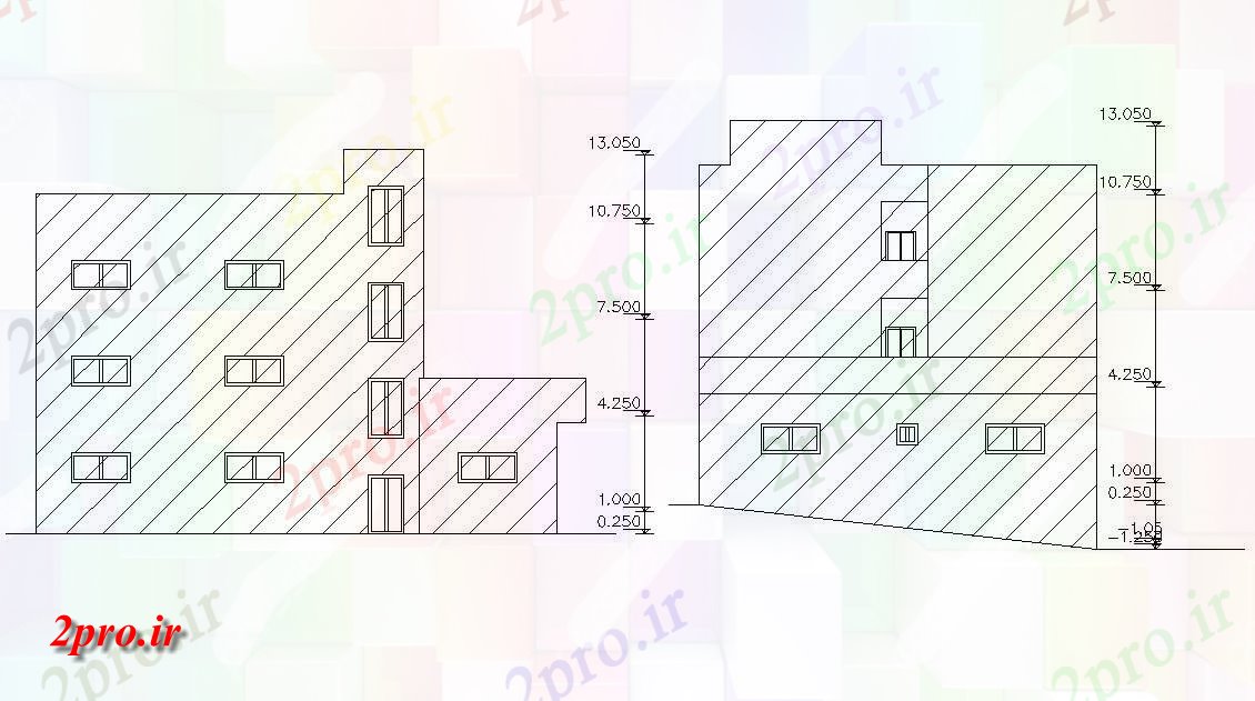 دانلود نقشه مسکونی  ، ویلایی ، آپارتمان  آپارتمان معاصر نماات طراحی   (کد48004)