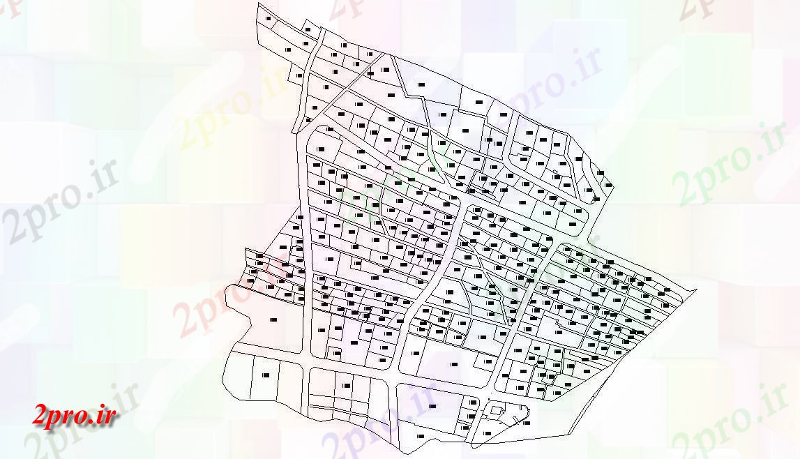 دانلود نقشه برنامه ریزی شهری توپوگرافی منطقه طرحی جامع  (کد48014)
