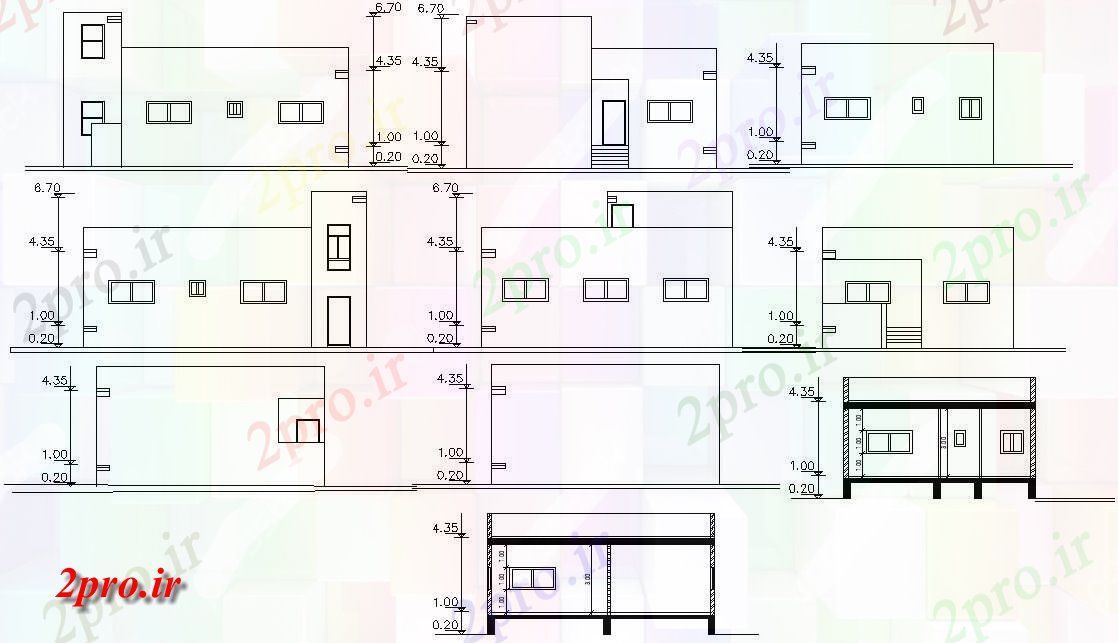 دانلود نقشه مسکونی  ، ویلایی ، آپارتمان  آپارتمان نما و بخش طراحی   (کد48019)