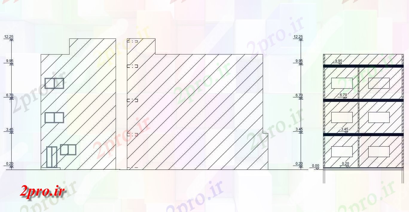 دانلود نقشه مسکونی  ، ویلایی ، آپارتمان  میدان محوطه آپارتمان   طراحی ساختمان  (کد48021)