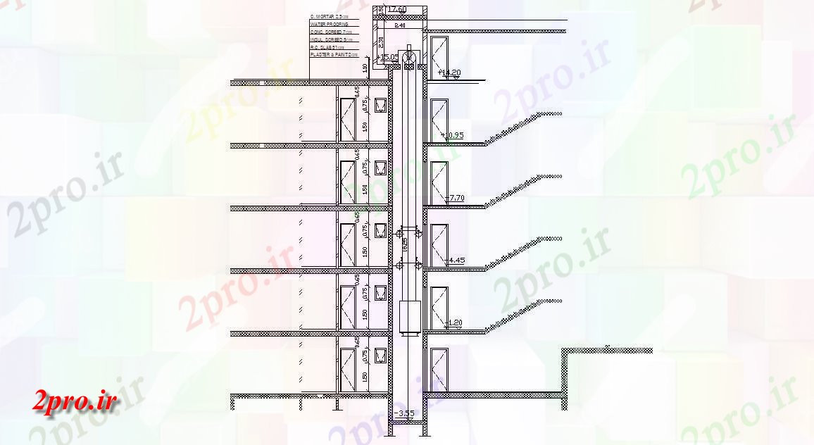 دانلود نقشه مسکونی  ، ویلایی ، آپارتمان  G + 4 آپارتمان   (بخشی) طراحی   (کد48027)