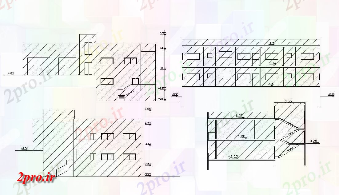 دانلود نقشه مسکونی  ، ویلایی ، آپارتمان  آپارتمان بخش طراحی و نمای   (کد48045)