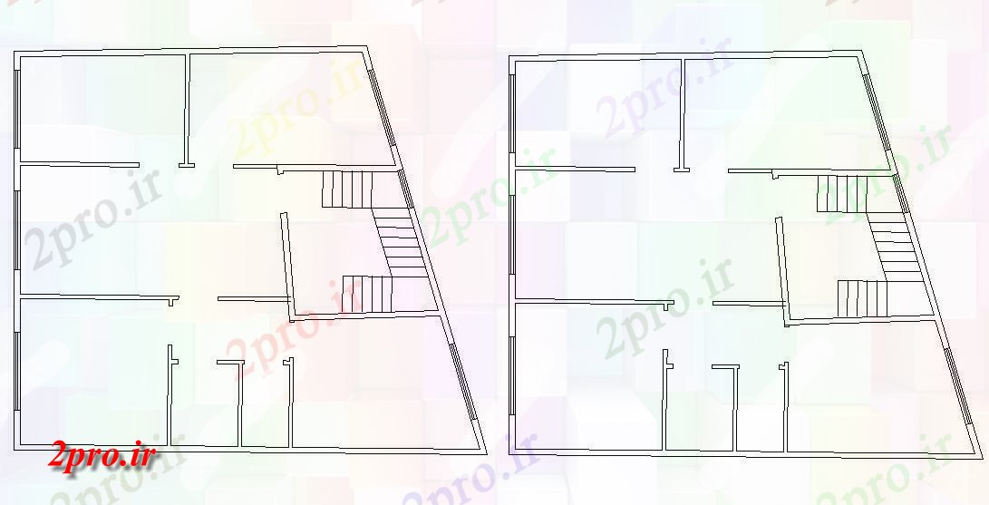 دانلود نقشه مسکونی  ، ویلایی ، آپارتمان  آپارتمان طراحی طبقه  (کد48047)