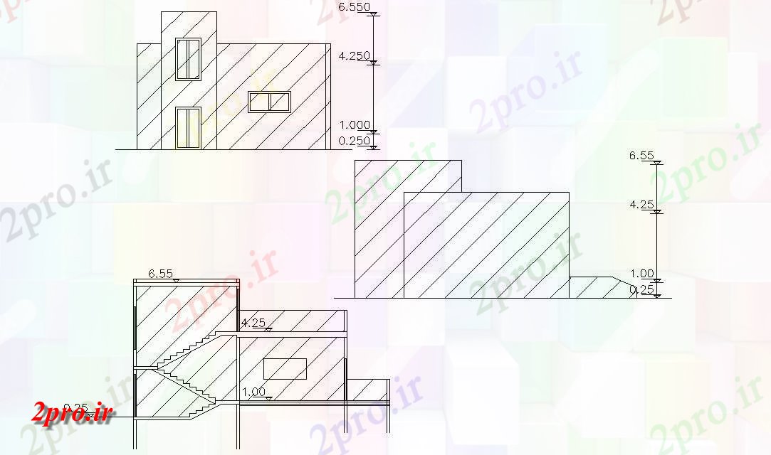 دانلود نقشه مسکونی  ، ویلایی ، آپارتمان  تک طبقه خانه نما و بخشی   (کد48060)