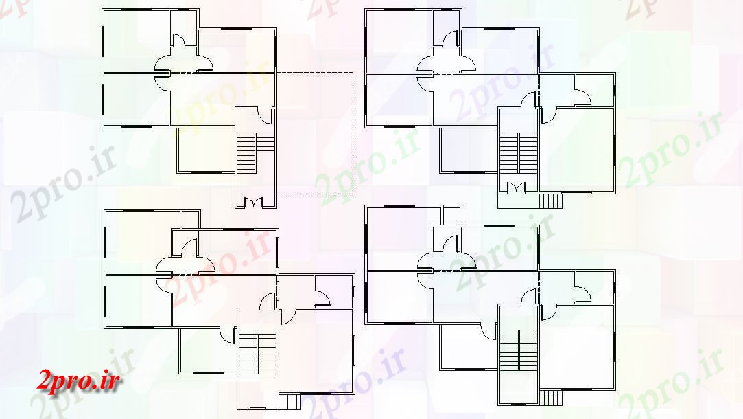 دانلود نقشه مسکونی  ، ویلایی ، آپارتمان  آپارتمان دو بعدی  طراحی طرحی  (کد48062)