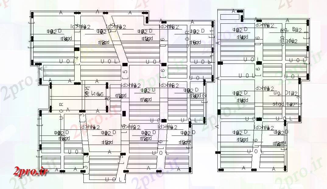 دانلود نقشه طراحی جزئیات ساختار ساخت و ساز خانههای ویلایی DLAB نوار طراحی ساختار (کد48075)