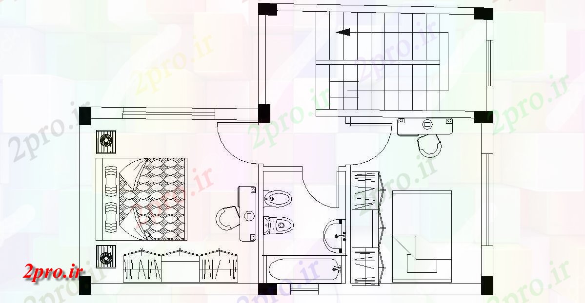 دانلود نقشه مسکونی  ، ویلایی ، آپارتمان    برای اولین بار خانه طبقه مبلمان طرح (کد48083)