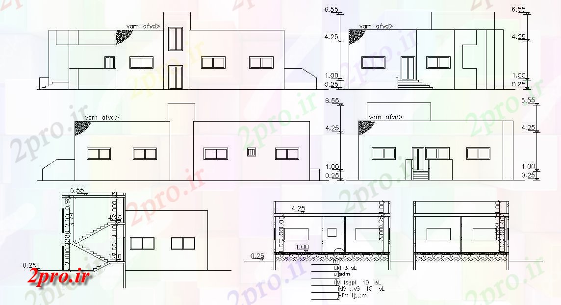 دانلود نقشه مسکونی  ، ویلایی ، آپارتمان   بخش خانه و نما طراحی   (کد48089)