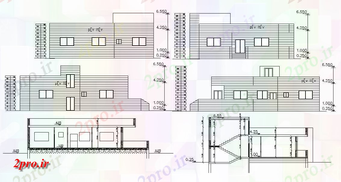 دانلود نقشه مسکونی  ، ویلایی ، آپارتمان  بخشی) و نما طراحی ویلایی   (کد48093)