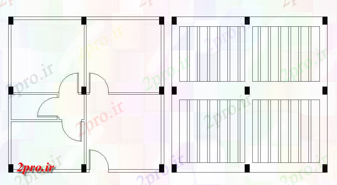 دانلود نقشه مسکونی  ، ویلایی ، آپارتمان  BHK خانه کوچک طرحی   (کد48098)