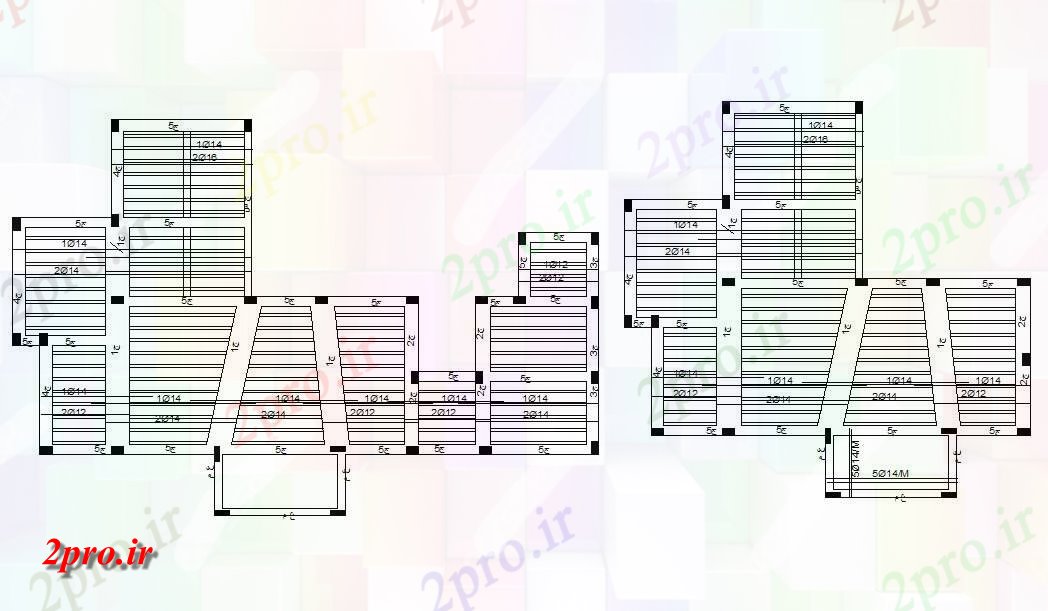 دانلود نقشه جزئیات ستون خانه طبقه همکف و طبقه اول موج نو نوار طراحی ساختار (کد48101)