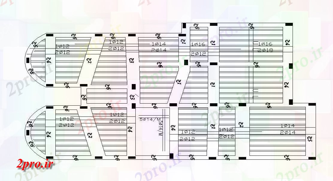 دانلود نقشه جزئیات ساخت و ساز BHK خانه موج نو نوار طراحی ساختار (کد48104)