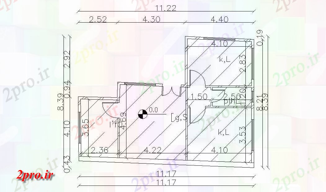 دانلود نقشه مسکونی  ، ویلایی ، آپارتمان  X 36 فوت 2 کوچک BHK خانه (کد48105)