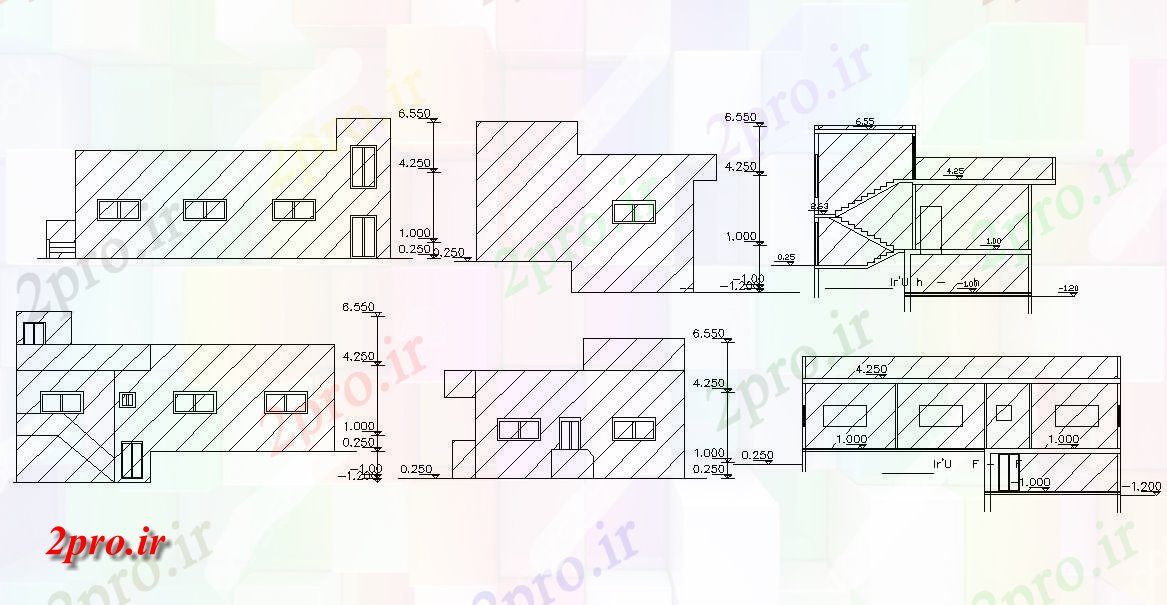 دانلود نقشه خانه های کوچک ، نگهبانی ، سازمانی - مسکونی خانه نمای طرحی   (کد48120)