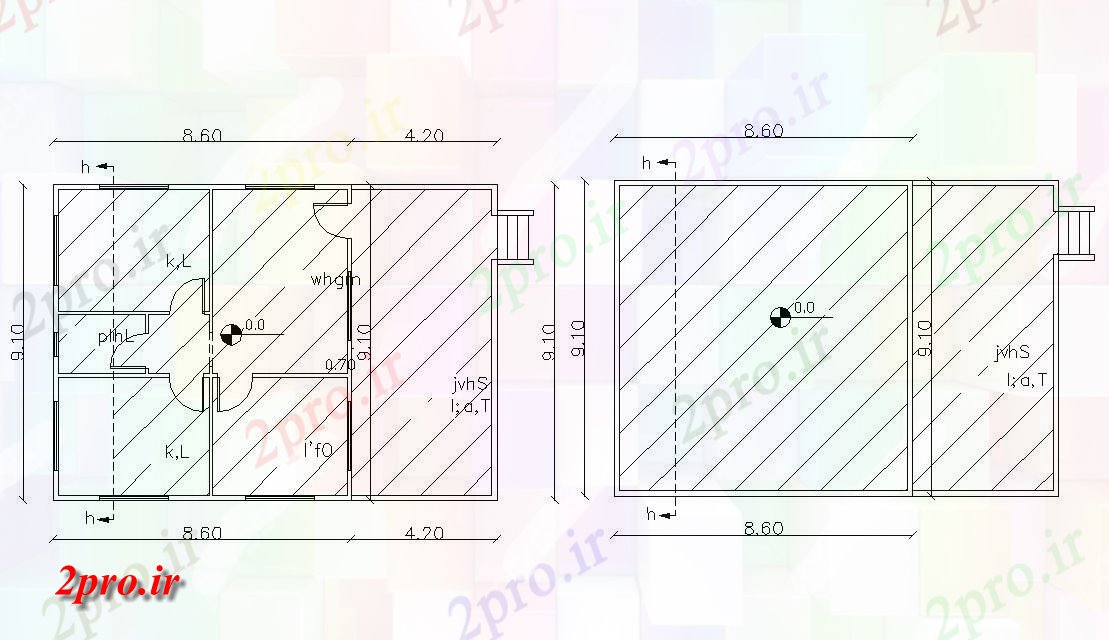 دانلود نقشه خانه های کوچک ، نگهبانی ، سازمانی - X 910 متر مسکونی خانه (کد48123)