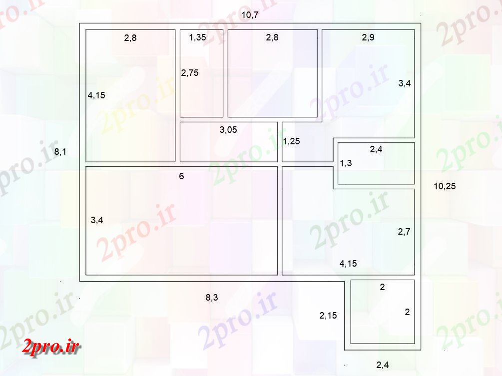 دانلود نقشه مسکونی  ، ویلایی ، آپارتمان  خانه اتوکد خط طرحی با ابعاد  (کد48183)