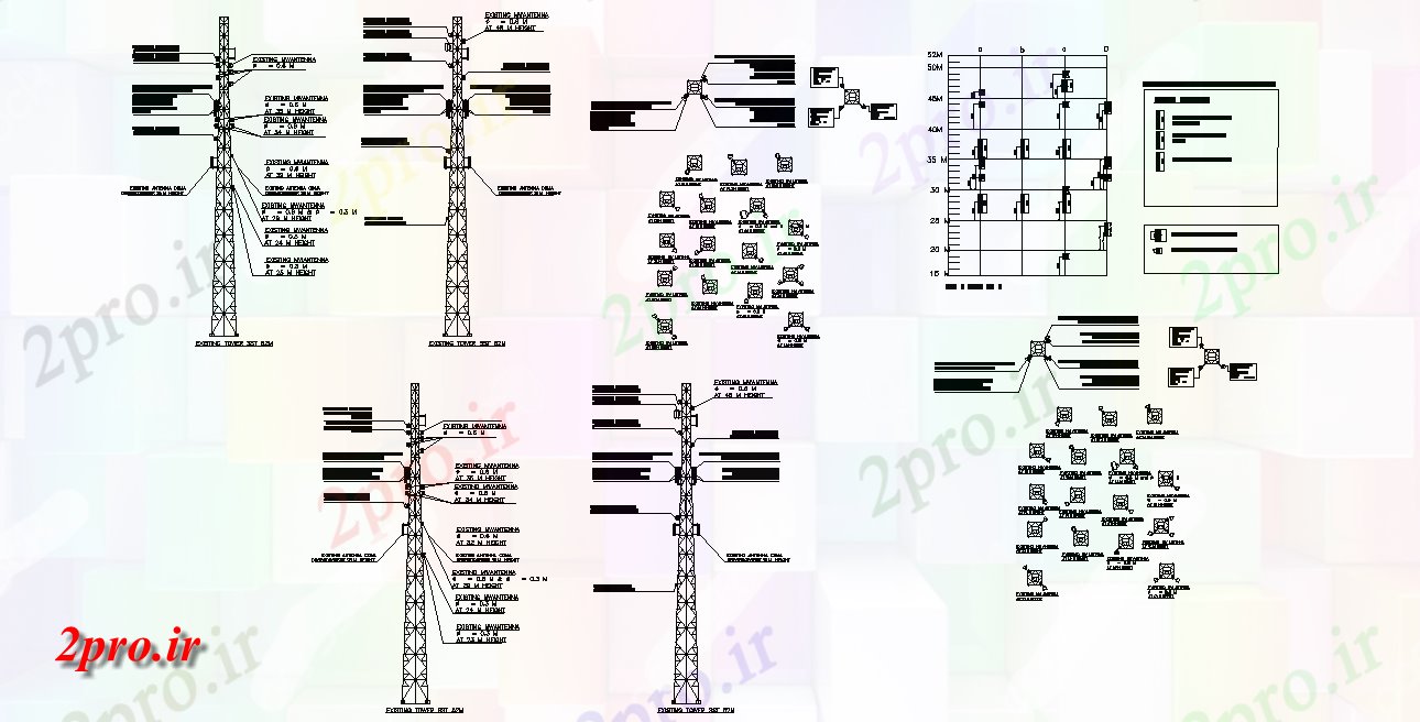 دانلود نقشه تاسیسات برق شبکه تلفن همراه طراحی برج نما،   به دانستن جزئیات (کد48219)