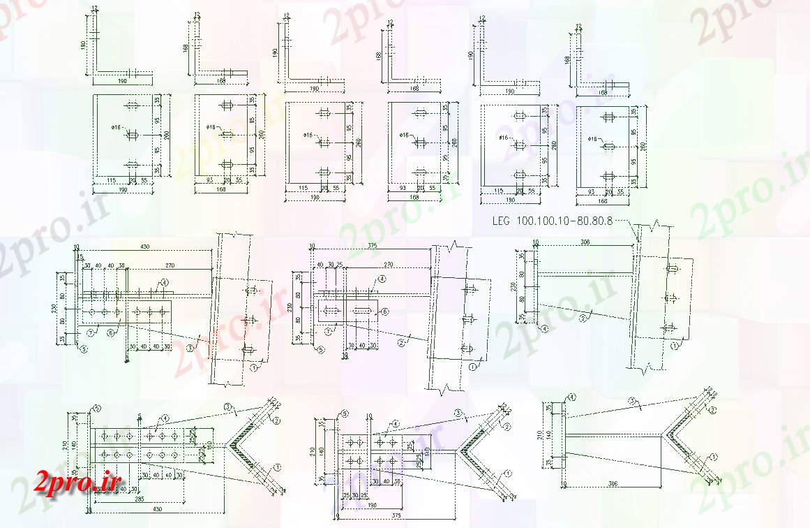 دانلود نقشه قالب اسکلت فلزی  صفحه MS جزئیات طراحی قطعه،     (کد48225)