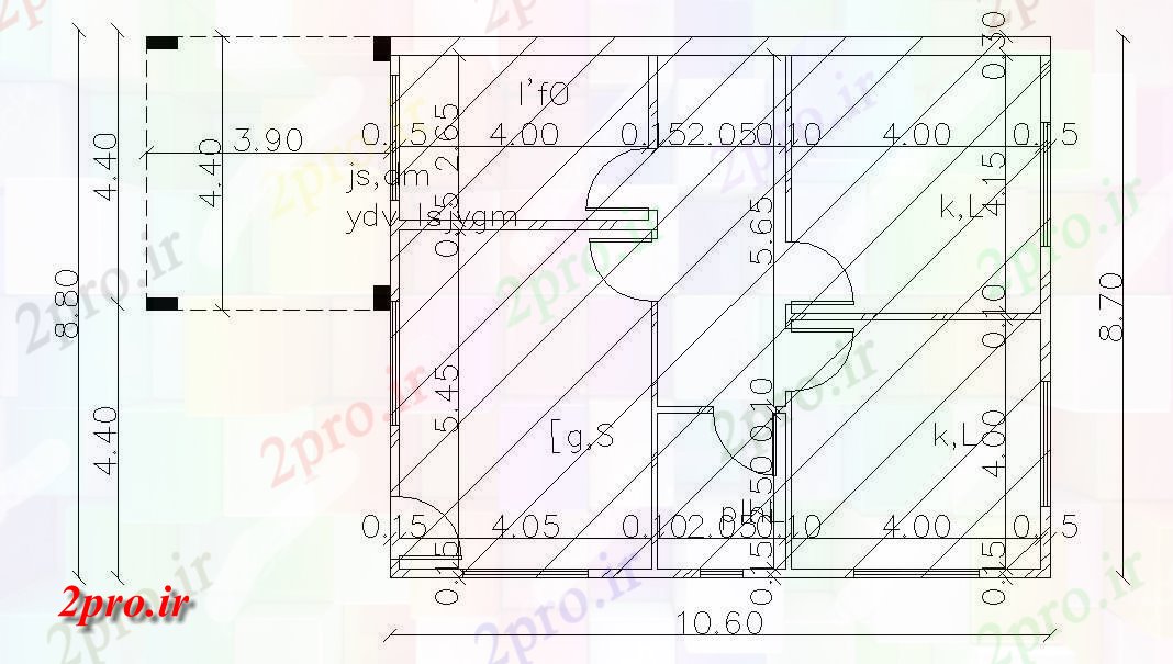 دانلود نقشه خانه های کوچک ، نگهبانی ، سازمانی - X 870 متر مسکونی خانه طرحی طبقه   (کد48263)