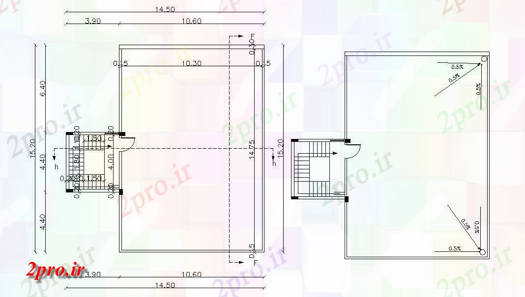 دانلود نقشه خانه های کوچک ، نگهبانی ، سازمانی - X 1520 طرحی متر تراس طبقه  اتوکد (کد48264)